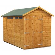 Power 10x6 Apex Secure Garden Shed - Double Door